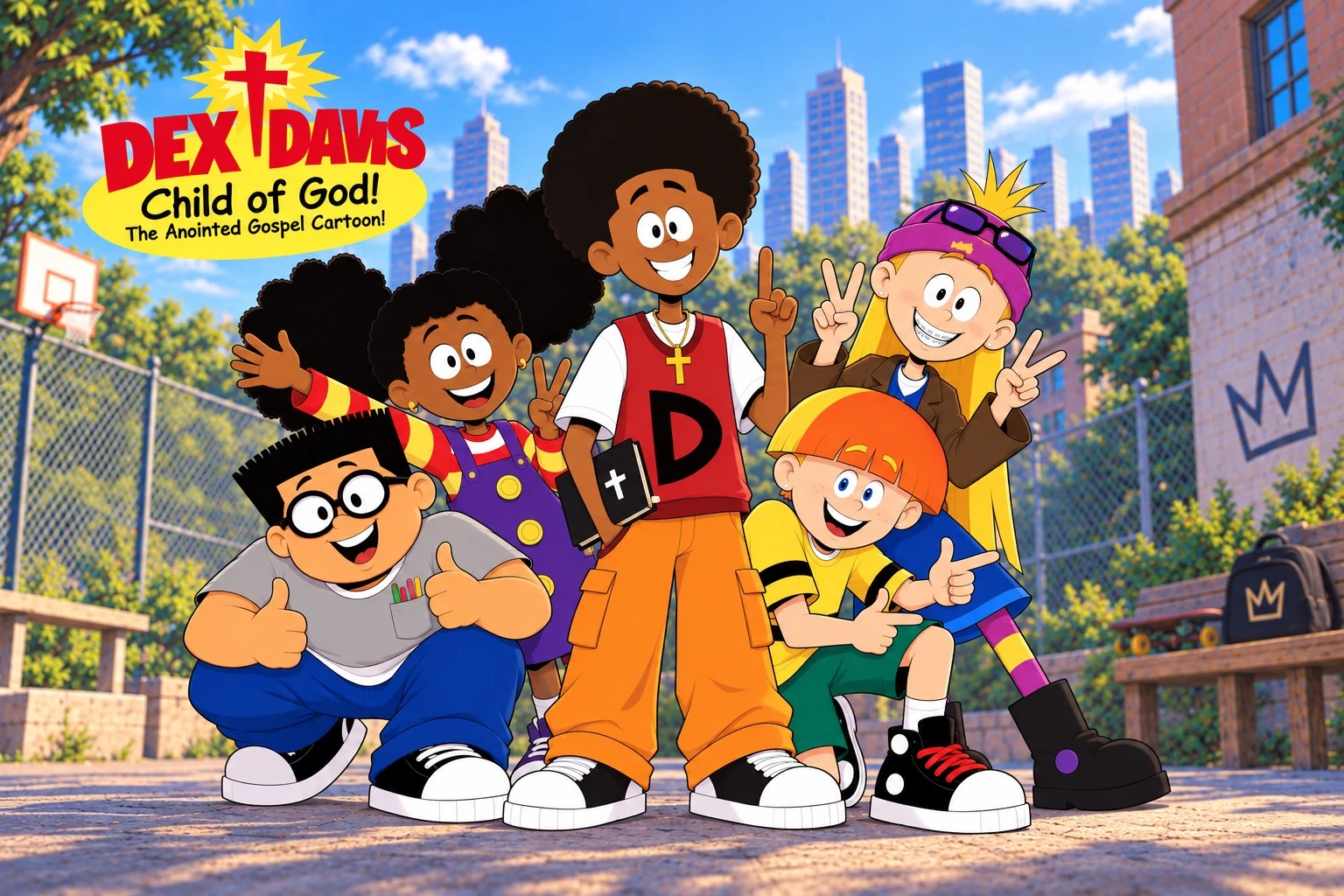 Uploaded artwork of Dex and his friends